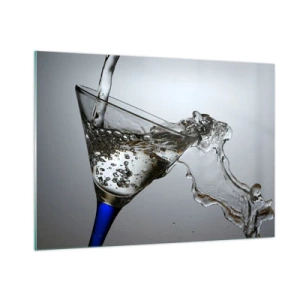 Tablou pe sticlă - Apă pură în sticlă de cristal - 100x70 cm