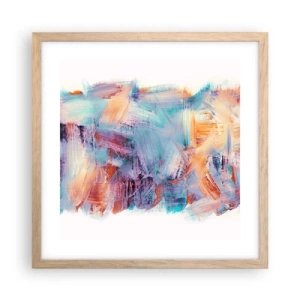 Poster în ramă de stejar deschis - O dezordine colorată - 40x40 cm