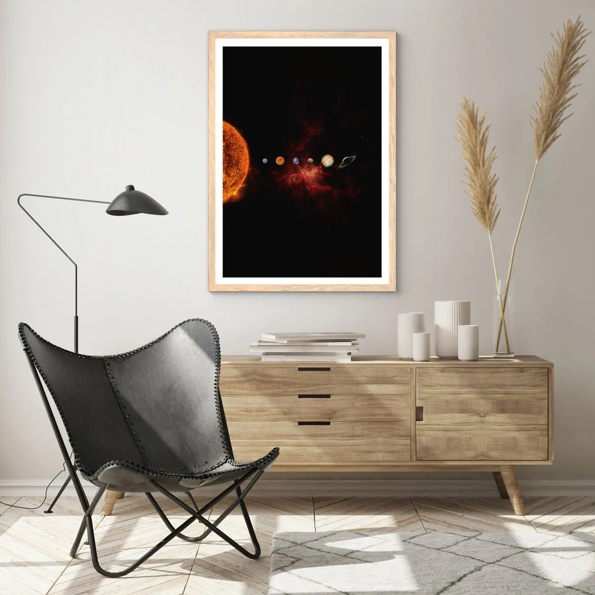 Poster în ramă de stejar deschis - Cartierul nostru - 61x91 cm