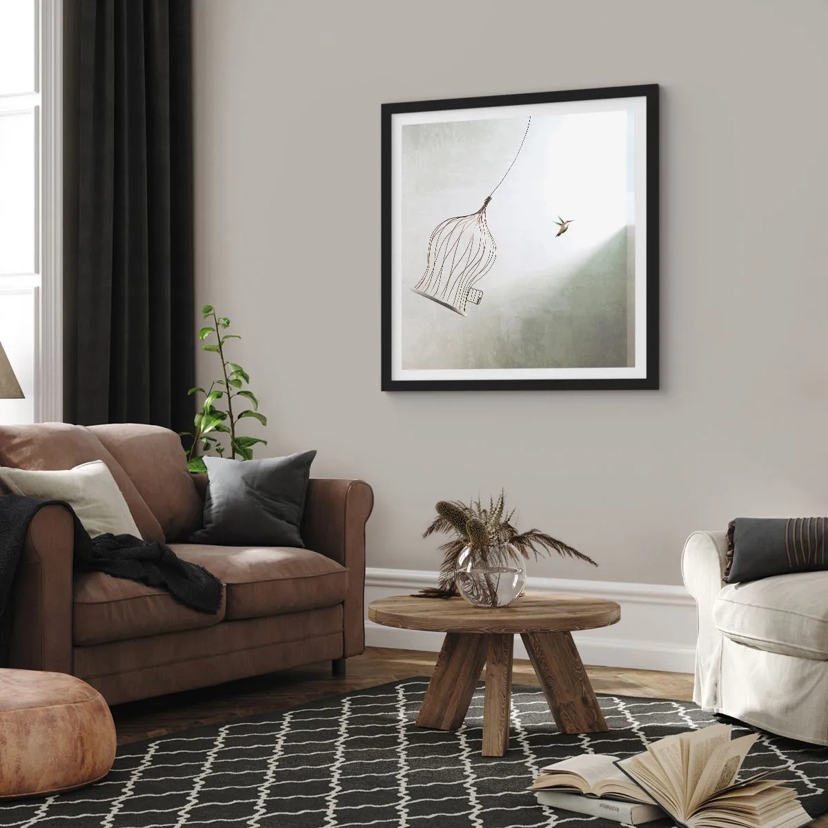 Poster în ramă neagră - Eliberat - 60x60 cm