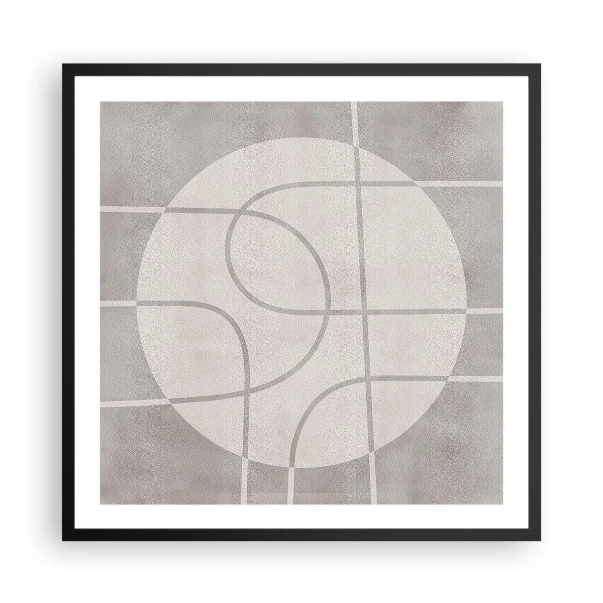 Poster în ramă neagră - Circular și drept înainte - 60x60 cm