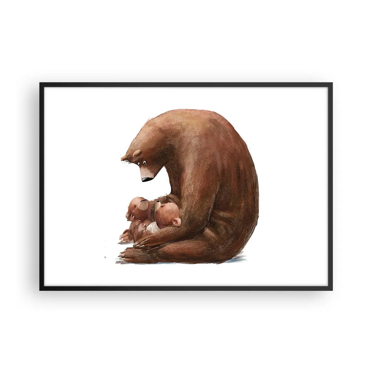 Poster în ramă neagră - Vise plăcute, copii - 100x70 cm
