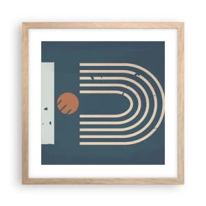Poster în ramă de stejar deschis - Geometrie în funcție de rodie - 40x40 cm