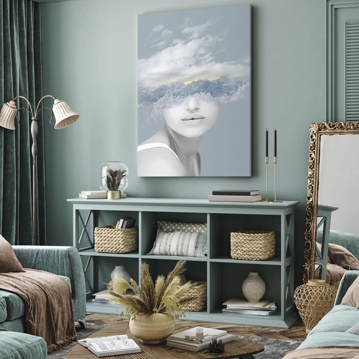 Tablou pe pânză - Cu capul în nori - 45x80 cm