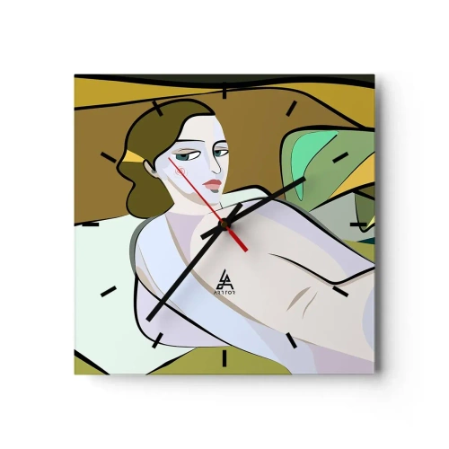 Ceas de perete - Ceas pe sticlă - Portret intim - 30x30 cm