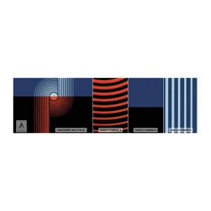 Mostră tapet autocolant Deluxe Sticker - Într-o îmbrăţişare geometrică - Abstracția, Grafică, Linie de arta - 100x30 cm