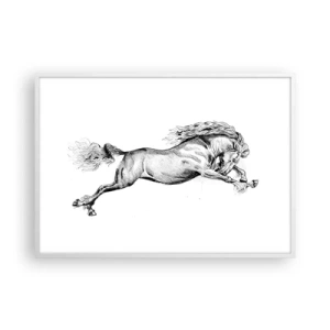 Poster în ramă albă - Oprit din galop - 100x70 cm
