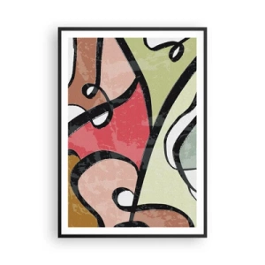 Poster în ramă neagră - Piruetă printre culori - 70x100 cm