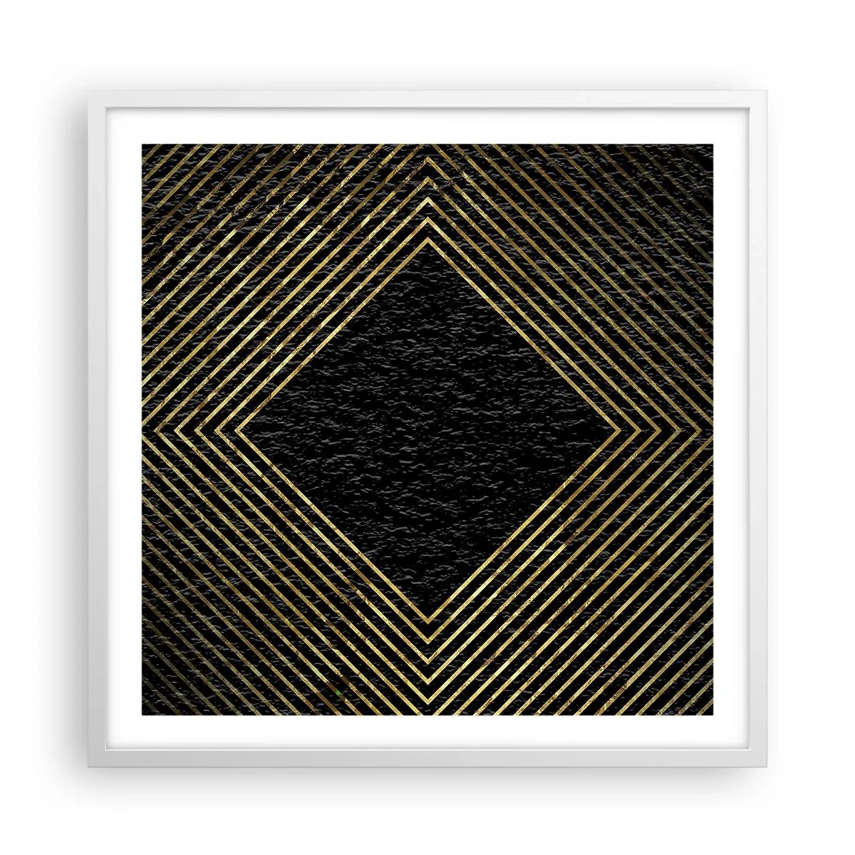 Poster în ramă albă - Geometrie în stil glamour - 60x60 cm