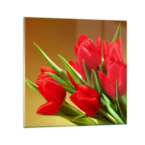 Tablou pe sticlă - O explozie de bucurie de primăvară - 30x30 cm