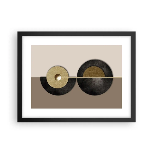 Poster în ramă neagră - Variații în jurul unui cerc - 40x30 cm