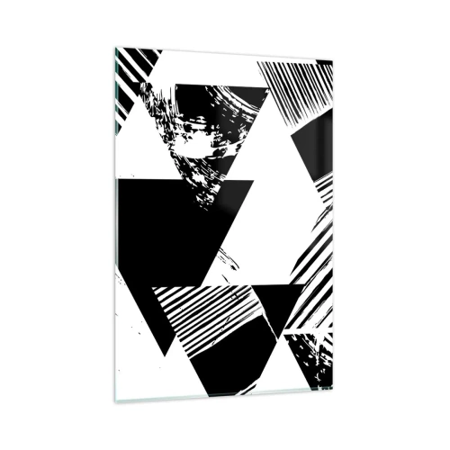 Tablou pe sticlă - Ploaie de triunghiuri - 80x120 cm