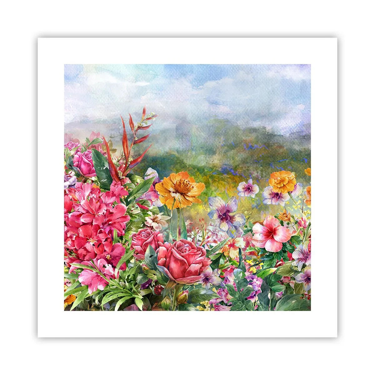 Poster - O grădină înnebunită - 40x40 cm
