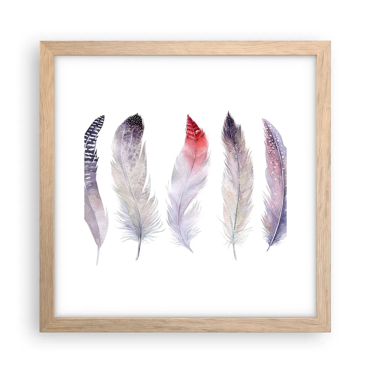 Poster în ramă de stejar deschis - Delicate ca o ceață multicoloră - 30x30 cm