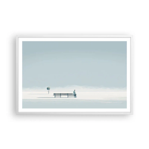 Poster în ramă albă - Da, aștept. - 91x61 cm