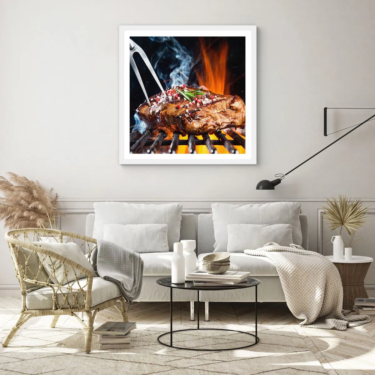 Poster în ramă albă - Suculente și parfumate - 30x30 cm