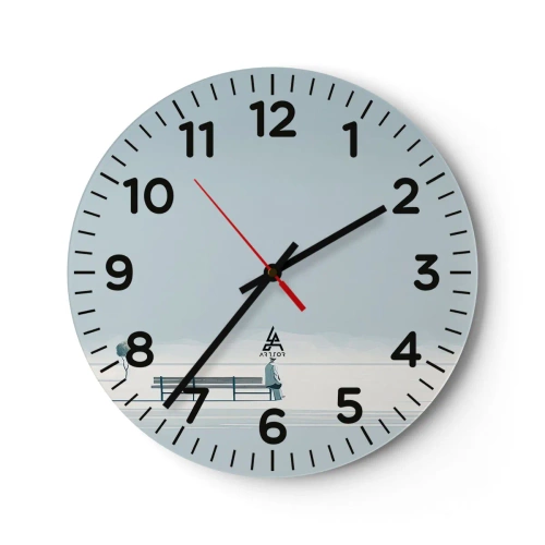 Ceas de perete - Ceas pe sticlă - Da, aștept. - 30x30 cm