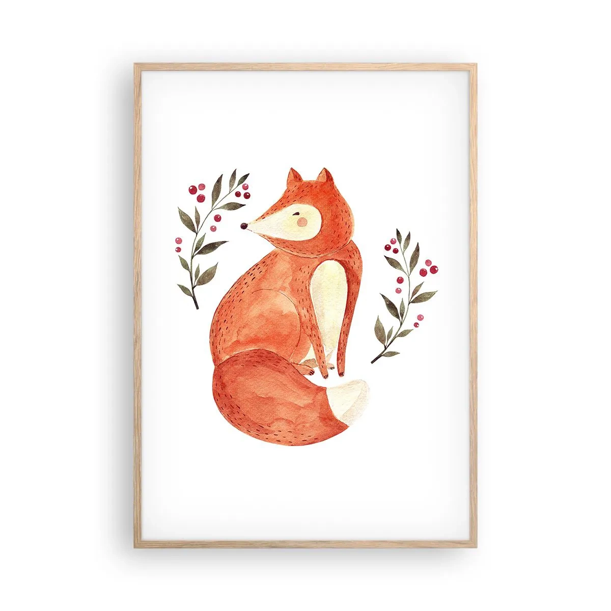 Poster în ramă de stejar deschis - Micuțul roșcat - 70x100 cm