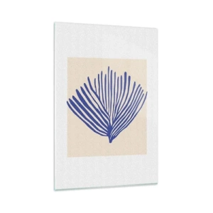 Tablou pe sticlă - Evantai albastru - 80x120 cm