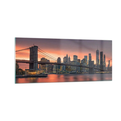 Tablou pe sticlă - Scufundate în tăcerea liliachie - 100x40 cm