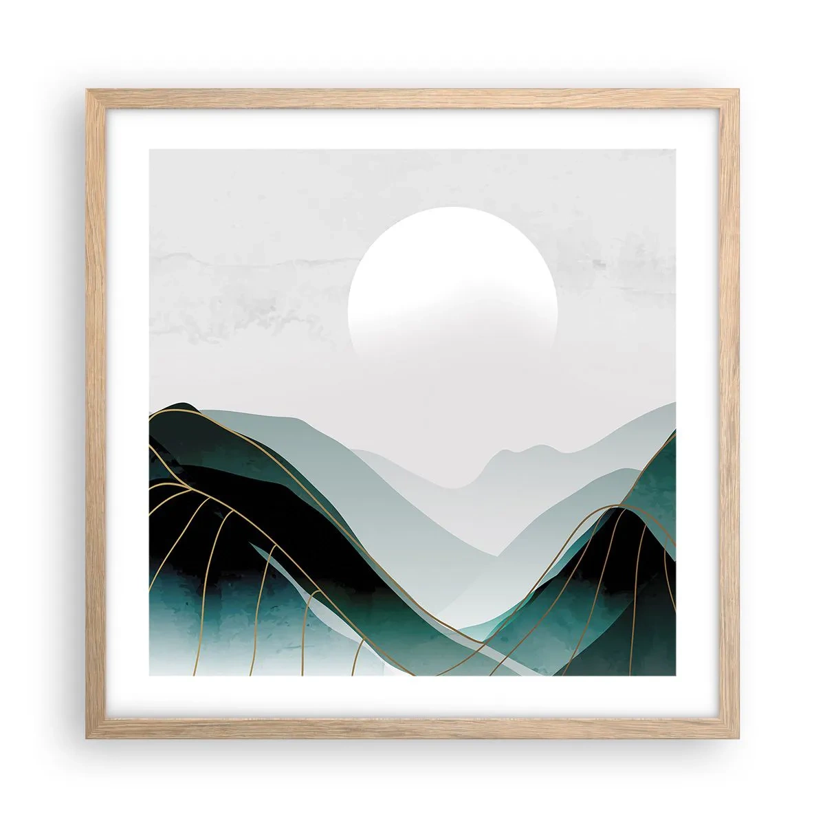 Poster în ramă de stejar deschis - Măreție deplină - 50x50 cm