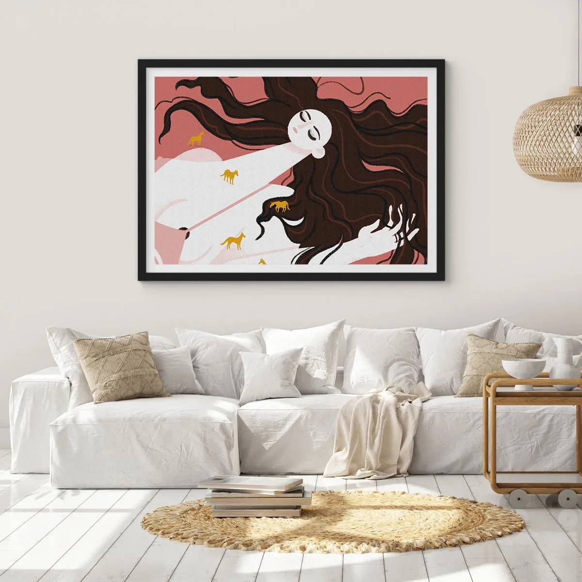 Poster în ramă neagră - Visul despre calul de aur - 70x50 cm