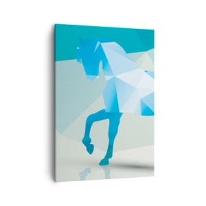 Tablou pe pânză - Cal geometric în turcoaz - 50x70 cm