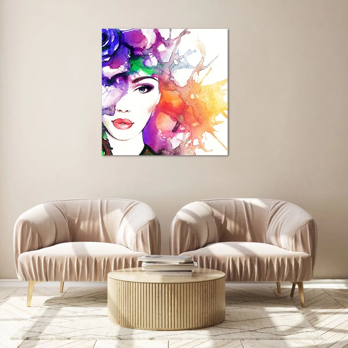 Tablou pe sticlă - Cu capul în nori - 40x40 cm