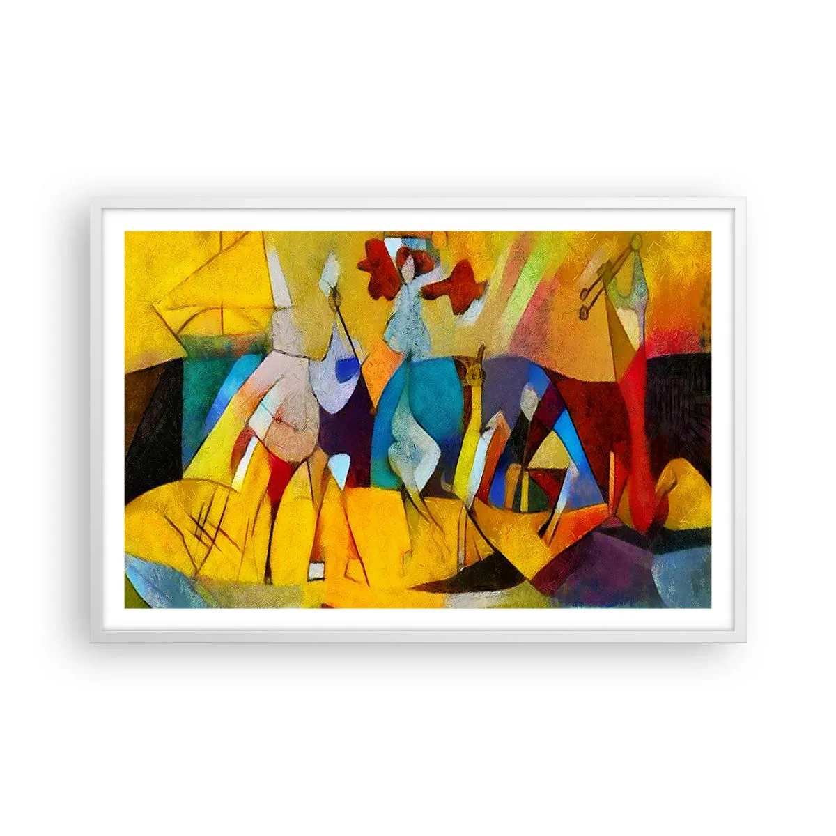 Poster în ramă albă - Soare - viață - bucurie - 91x61 cm