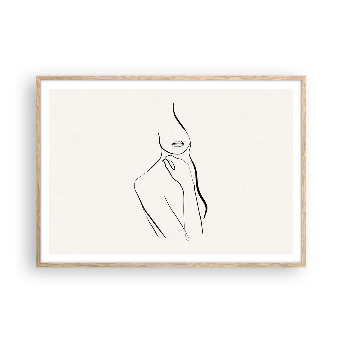 Poster în ramă de stejar deschis - Val de melancolie - 100x70 cm