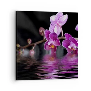 Tablou pe pânză - Reflecție de frumusețe în liliac - 70x70 cm