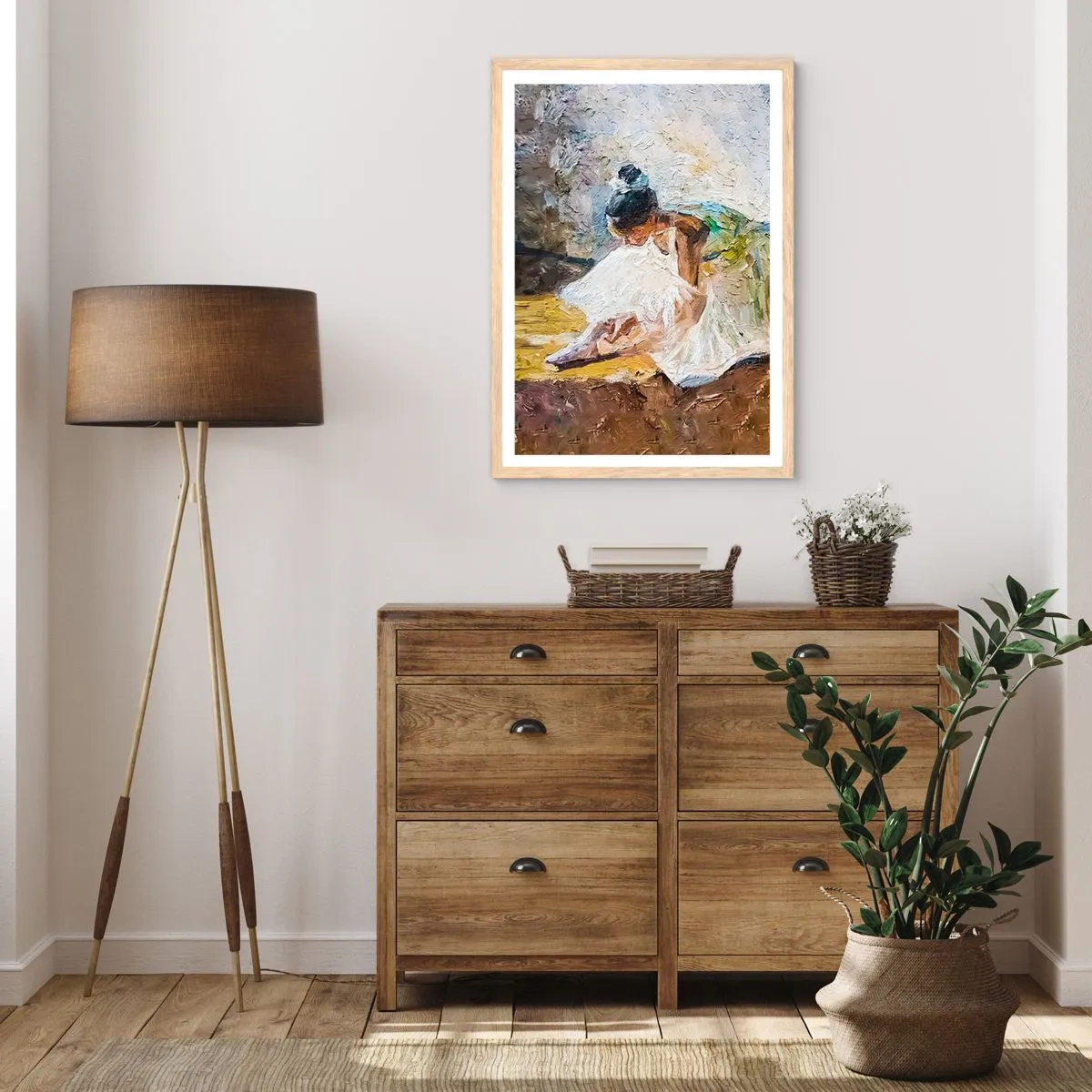 Poster în ramă de stejar deschis - Dintr-un tablou de Degas - 40x50 cm