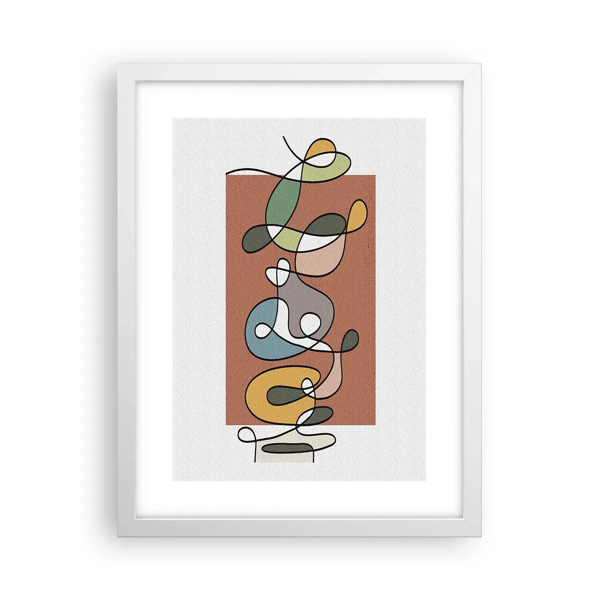 Poster în ramă albă - Abstracție: un dans colorat - 30x40 cm