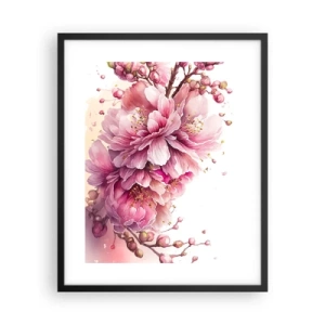Poster în ramă neagră - Flori de cireș - 40x50 cm