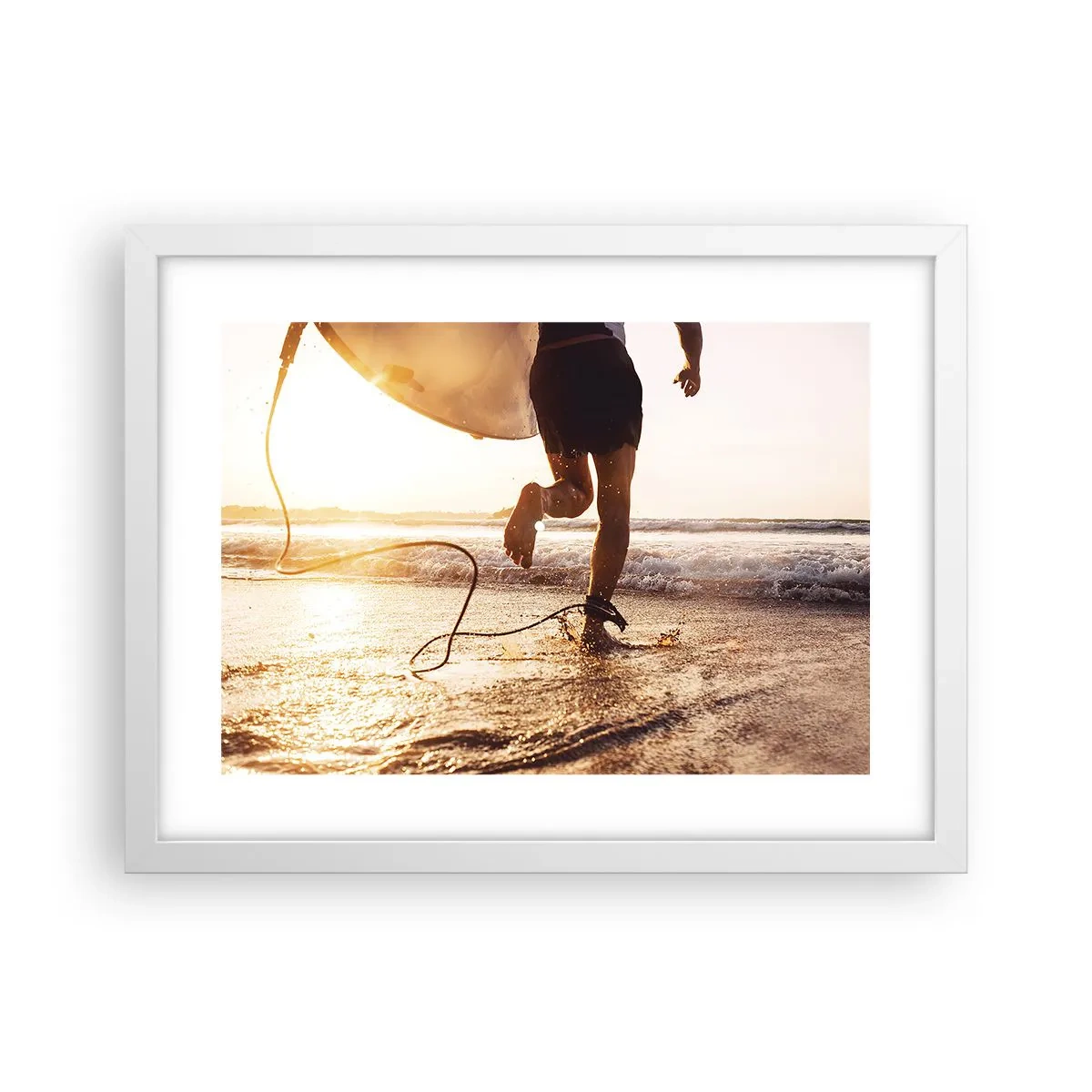 Poster în ramă albă - Pentru a întâmpina valul - 40x30 cm