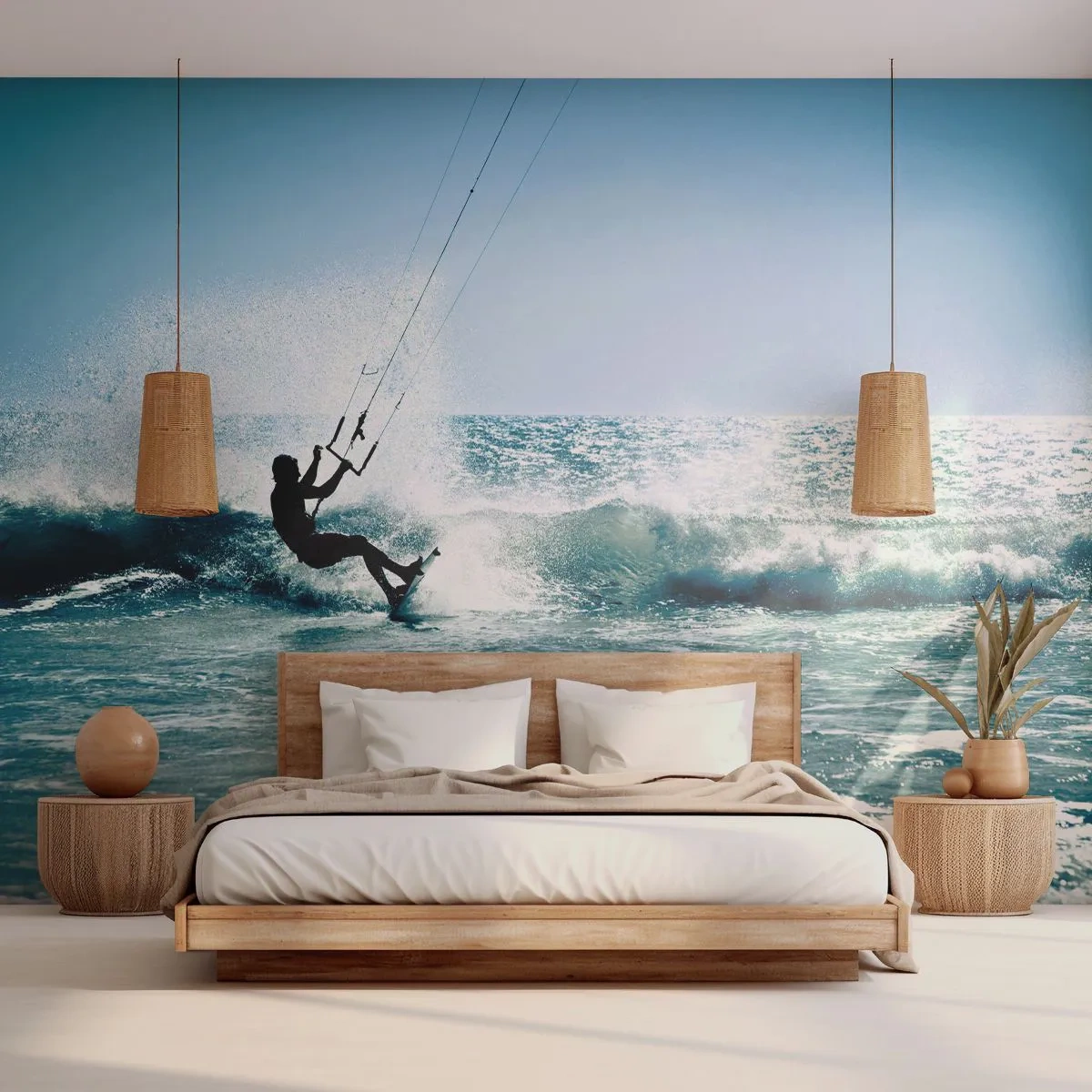 Tapet Standard Eco - Lasă-te dus de val - Sport, Kitesurfing, Mare - 200x140 cm