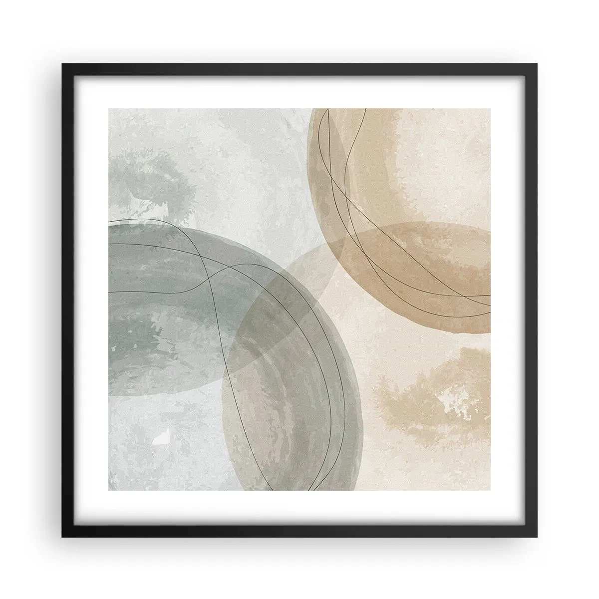 Poster în ramă neagră - Întrepătrunderea lumilor - 50x50 cm