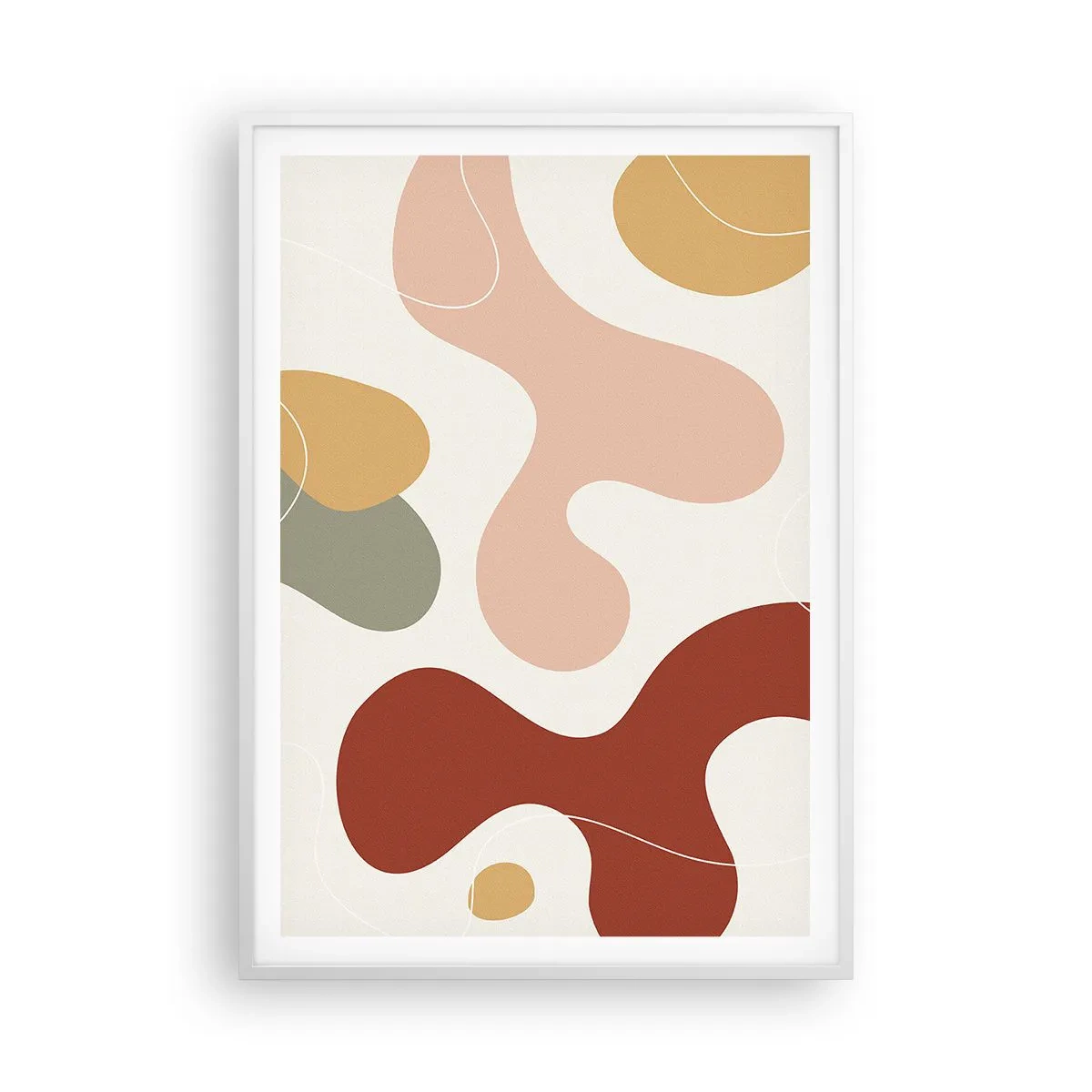 Poster în ramă albă - Pete colorate? - 70x100 cm