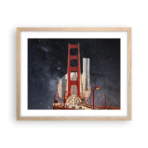 Poster în ramă de stejar deschis - Întotdeauna în centru - 50x40 cm