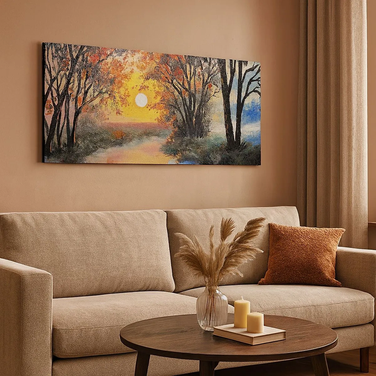 Tablou pe pânză - Atmosferă de toamnă - 100x40 cm