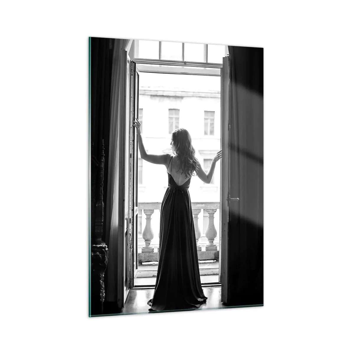 Tablou pe sticlă - Splendoare alb-negru - 50x70 cm