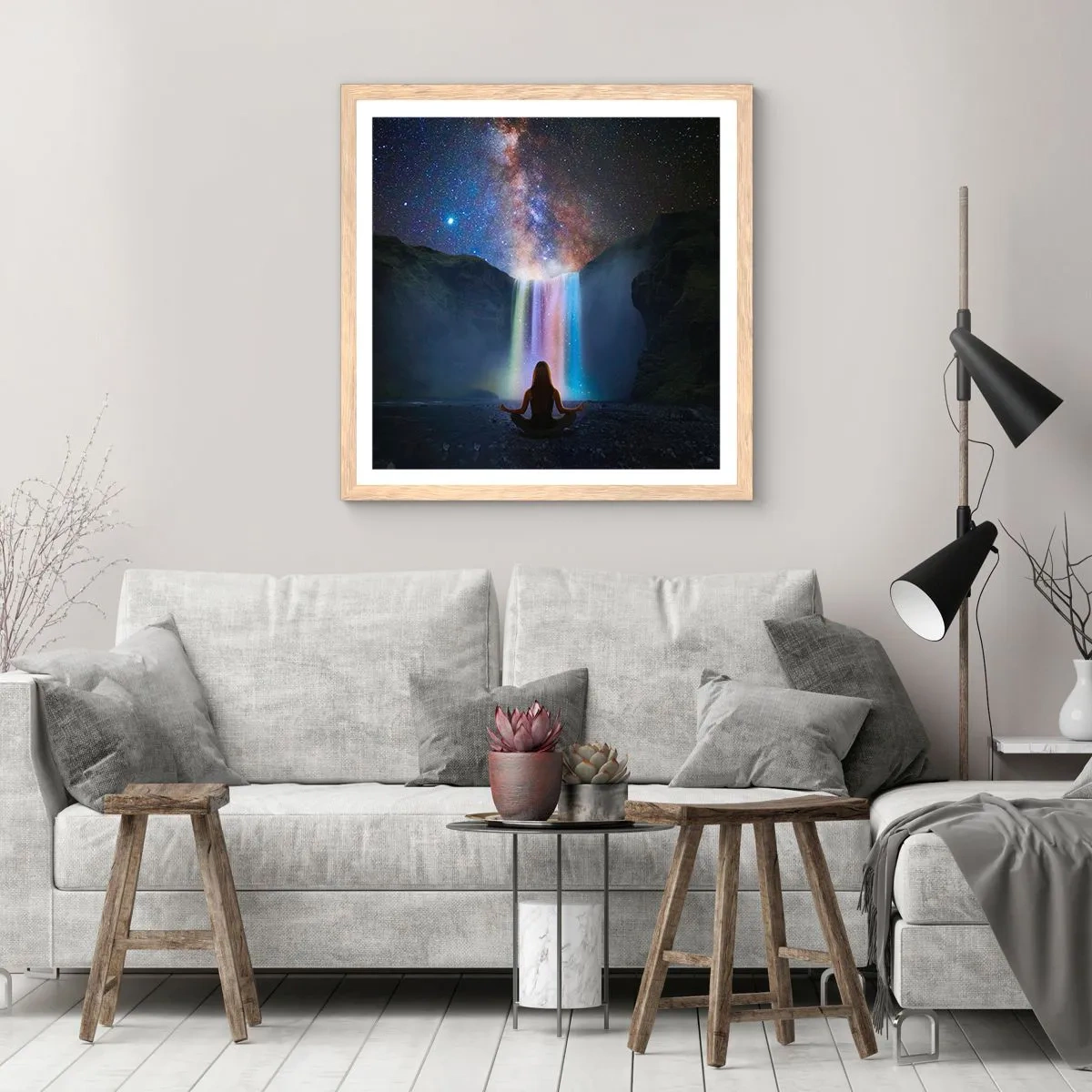 Poster în ramă de stejar deschis - Armonie absolută - 40x40 cm