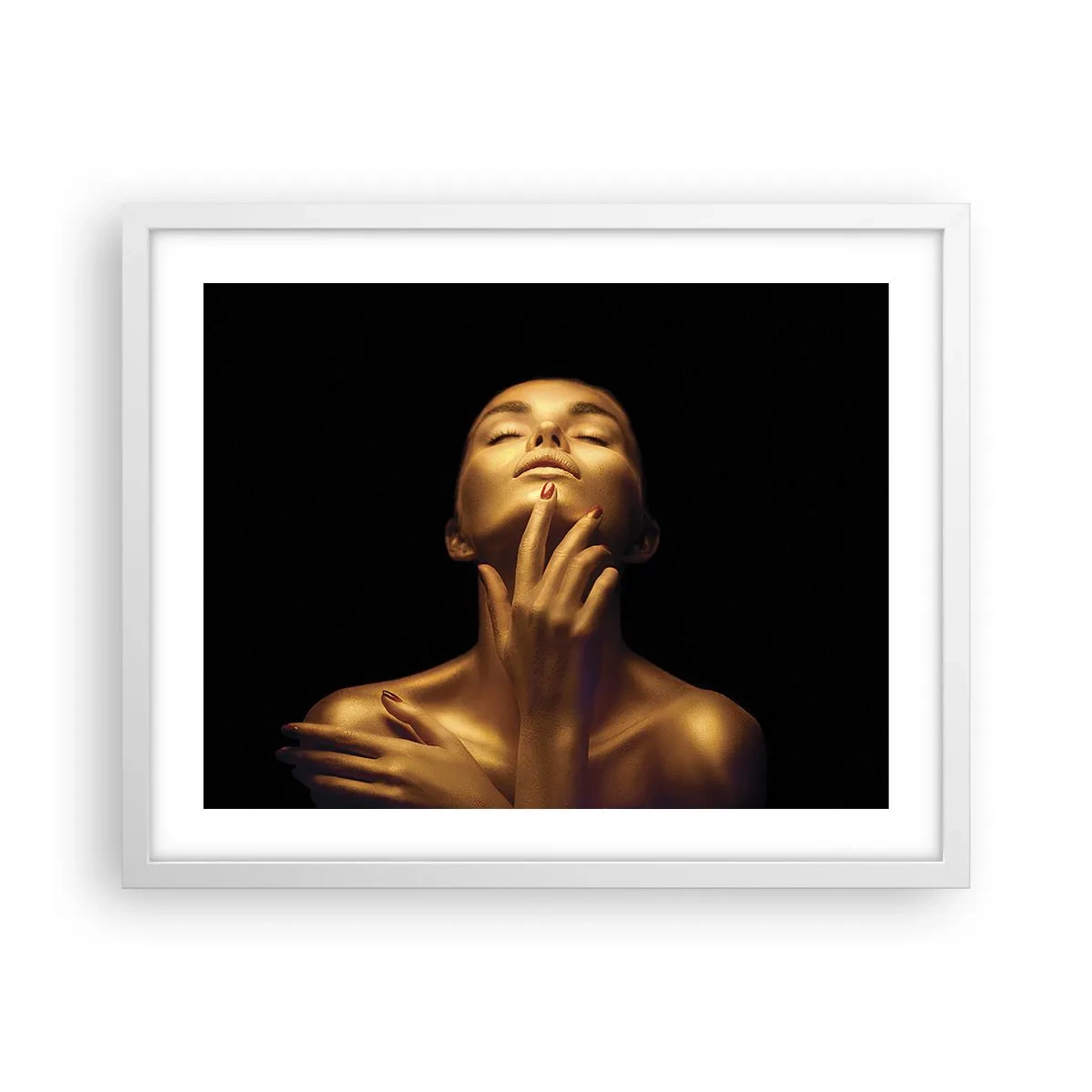 Poster în ramă albă - Ca mătasea aurie - 50x40 cm