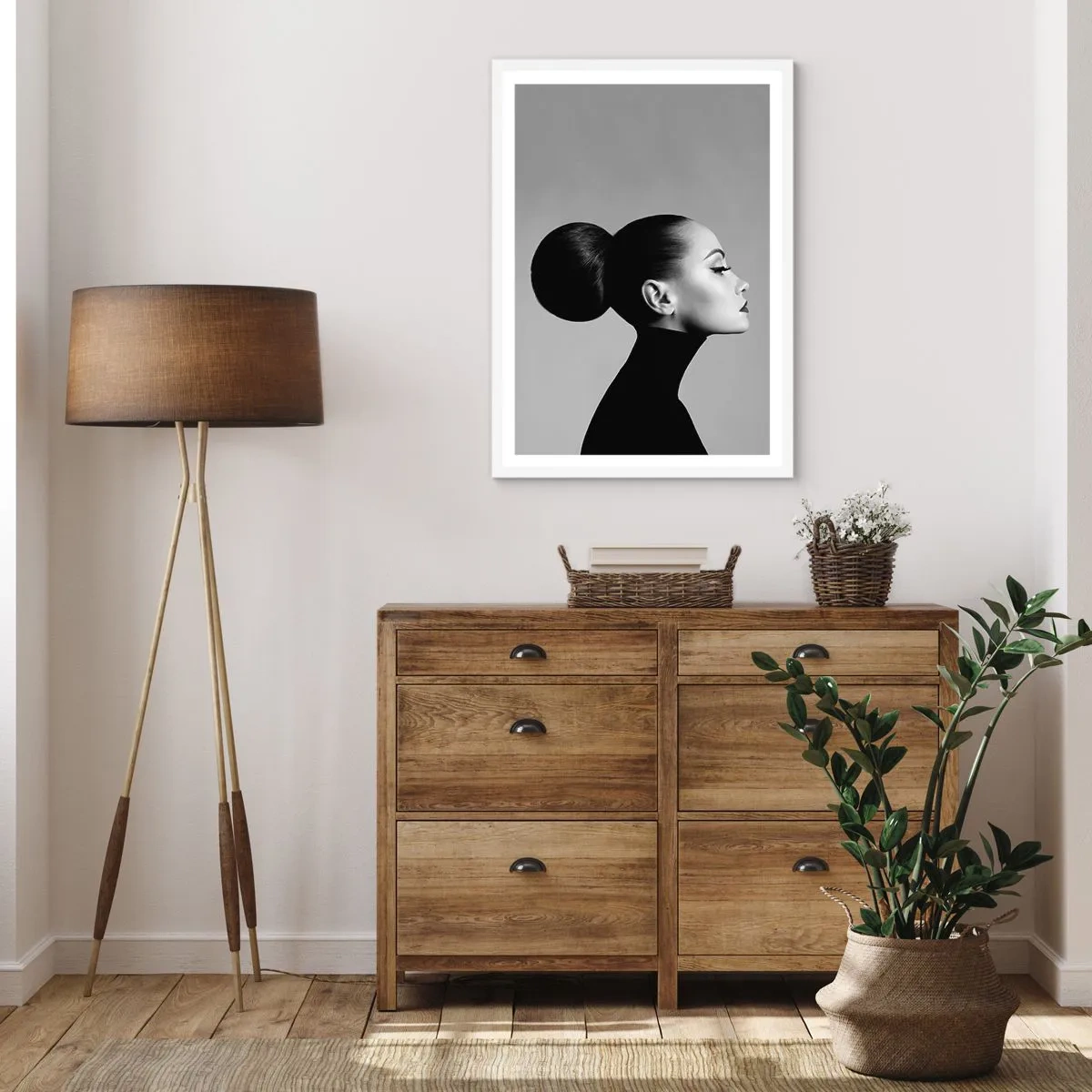 Poster în ramă albă - Nefertiti contemporană - 50x70 cm