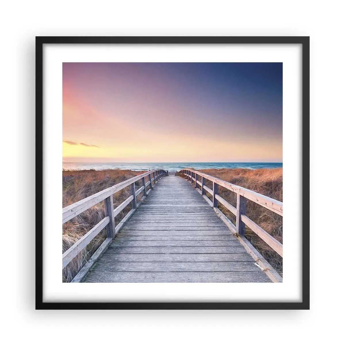 Poster în ramă neagră - Aurora baltică de seară - 50x50 cm
