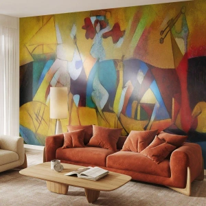 Tapet Premium Sand - Soare - viață - bucurie - Animale, Africa, Cubism - 300x210 cm