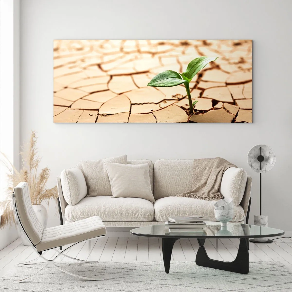 Tablou pe sticlă - Forța irepresibilă a vieții - 90x30 cm