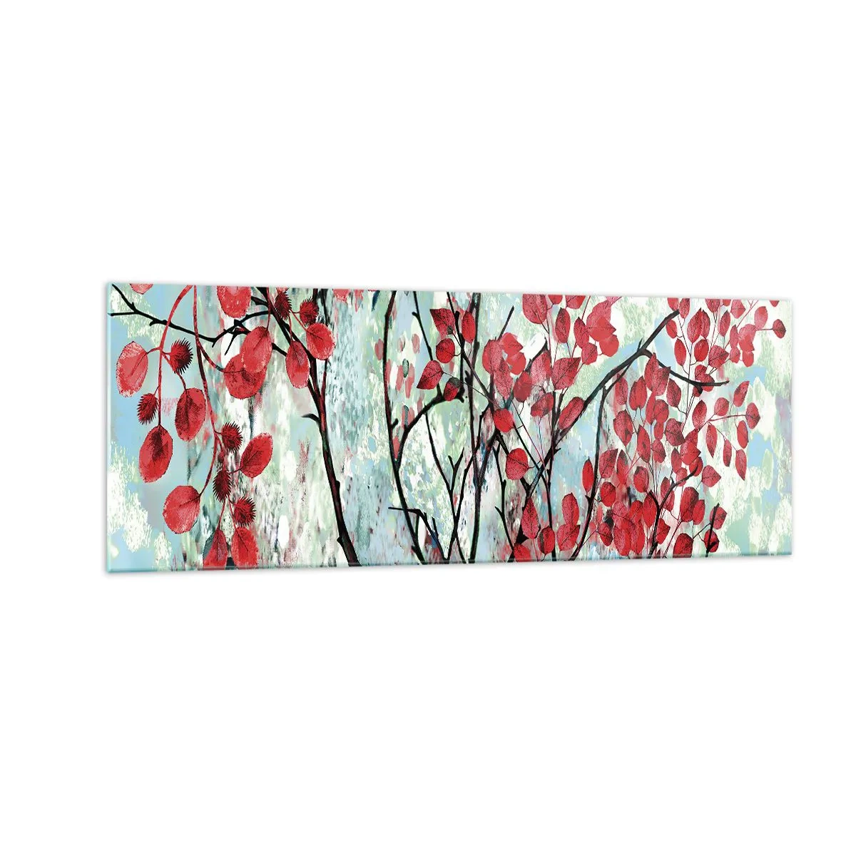 Tablou pe sticlă - Arbore în stacojiu - 140x50 cm