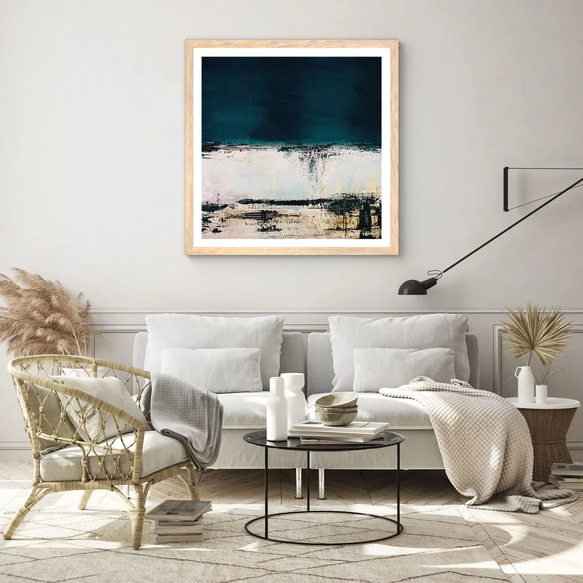 Poster în ramă de stejar deschis - Compoziție orizontală - 50x50 cm