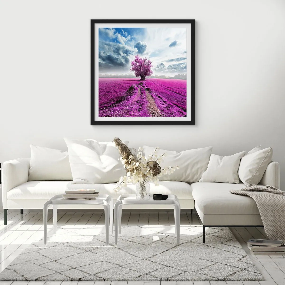 Poster în ramă neagră - Câmpul cu iarbă neagră - 30x30 cm